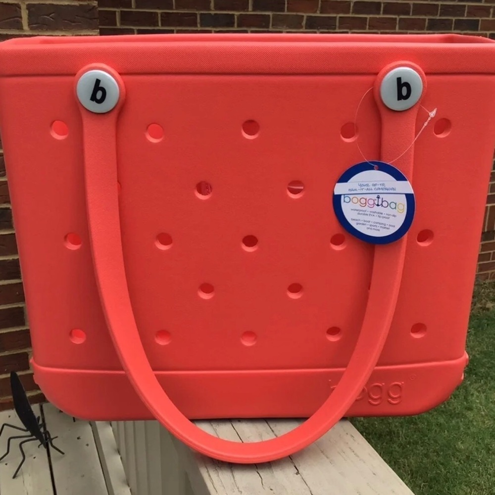 Coral Small Bogg Bag & Custom MONOGRAM NWT